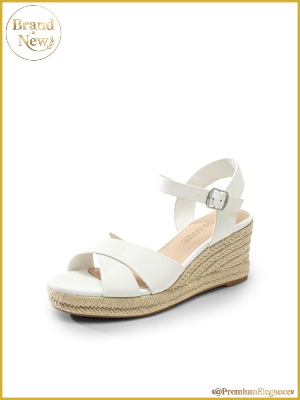Raffia Espadrille Wedge Sandals PU Cowhide Denim Platform Summer